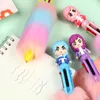 Beyin Pens 24 PC/Lot Kawaii Prenses 6 Renk Kalem Sevimli Peluş Pres Ball Okul Ofis Yazma Malzemeleri Kırtasiye Hediyesi