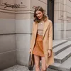 Simplee élégant tan clair automne hiver femmes manteau bureau dame à manches longues coupe-vent manteau de laine nouvelle mode coupe-vent 2020 LJ201201