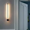 Luzes de parede LED modernas minimalistas para a sala de estar das luzes de cabeceira do quarto espelho Frente Light Black Frame LED El Deco Wall Lamp180J