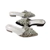 Ręcznie robione buty Pearl Kaptaki Kobieta z koralikami mułami Sandałami Sandałami Sandałami Domu zjeżdżalni z koralikami Kapcie Letnie Flipflops Y200423