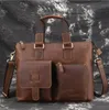 Designer- Crazy Horse Directory Genuine the Laptop Men Bags Higher Grade A4 Wallet Bag Cow Leather of Officers