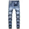 Masculino jeans de retalhos de cor sólida jeans mid da cintura