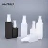 梅の正方形のファインミストスプレーボトル50ml 100mlのPEプラスチック化粧品容器空のトラベルボトル1pcs1