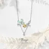 Thaya authentique 100% S925 Sterling Silver Sun Flower Collier Chaîne Chaîne Colliers Cubic Zircon pour femmes Cadeau Fine Bijoux Fin Q0531