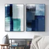 Resumo Minimalista Posters de arte azul e impressões nórdicas pintando imagens de arte de parede para sala de estar Cuadros Home Decoration