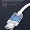 Typ-C kabel 65W PD QC 4.0 Snabba laddningsdatan för MacBook Samsung S9 Plus USB C Wire Huawei Mate 20