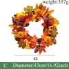 Decorative Flowers & Wreaths Autumn Color Artificial Pumpkin Leaf Wall Hanging Wreath Home Halloween Harvest Festival Christmas Decoration D