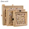 Houten 3d magnetische bal doolhof puzzel speelgoed houten koffer doos leuke hersenen hand game uitdaging saldo educatief speelgoed voor kinderen volwassen 201218