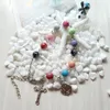 Multicolor plast rosary armband kvinnor kors religiösa smycken