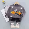 Boys Clothes Suit Number 8 Long Sleeve Shirt Jeans 2-piece Set Striped Top Pants Children's Clothing Set For Baby 2-5 Years G220310