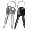 Wkrętaki Keychain Outdoor Kieszonkowy Mini śrubokręt Zestaw Key Pierścionek z Slowoted Hande Blue Tool WQ483-WLL