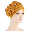 Kepahoo Elegant Kvinnor Blommor Turban Bonnet Muslim Headscarf Caps Party Headwear African Headie Nigeria Kvinna Top Hat Bröllop