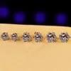 S925 Kolczyki stadionowe srebrne Bling cyrkon Diamentowy kamień zaręczynowy biżuteria ślubna2184