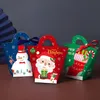 Creative Christmas Eve Presentlådor bär påsar Xmas Candy Box Santa Claus Paper Presentlådor Fall Design Tryckt Packing Box Decoration ZY983