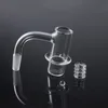 Clous de banger en quartz fumé à bord biseauté à soudure régulière Halo avec insert amovible et perles Terp pour bangs en verre