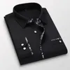 Märke Mens Casual Dress Shirts Fashion Desinger Stilfull Långärmad Shitr Male Slim Fit Tops Vit C1212