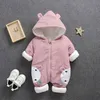 2020 Ny Ryssland Baby Costume Rompers Kläder Kall Vinter Boy Girl Garment Tjockad Varm Bekväm Pure Bomull Coat Jacket Kids LJ201007