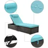 Outdoor PE Wicker Chaise Sets - 2 Piece Reclining Chair Furniture Set Beach Pool Adjustable Backrest Recliners with Side Table and239w