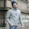 新しい秋の冬のウルトラシンダックダウンメンジャケットプラスサイズxxxlフード付きジャケット