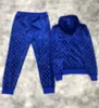 mens designers tracksuits French autumn winter fashion Velvet letter tracksuit mens designer high-quality windbreaker breathable zipper blue