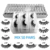 Coussins de vison entier 50100pcs 3D Mink Lashs Natural Fals Coels Cils en désordre Faux cils Maquillage Faux Lashes7271404