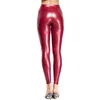 Stretch elastic trousers sexy black reflective tight women high waist pencil Trousers ladies Skinny PU pants drop shipping 201113