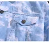 الرجال التمويه المطبوعة سليم صالح جينز جاكيتات الوردي الأسود الأبيض الهيب هوب رجل الشارع الشهير القطن عارضة الدنيم معطف زائد الحجم 4xl 201218