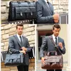 Bolsa de negócios de couro preto de couro Bolsa de negócios Big Tote Bags Male Vintage Saco de ombro Vintage Mens de grande capacidade Bolsa de viagem para viagens 201120