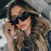 Sunglasses Rectangle Big Frame Women's Glasses 2021 Luxury Designer Fashion Shades Oversized 90s Black Gafas De Sol1