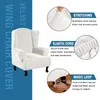 Capa de cadeira de asa de cadeira de veludo spandex slipcovers para cadeiras de escritório elegante com elástico band1