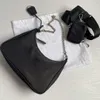 Venda de moda 3 peça conjunto mulheres designer sacos de luxo crossbody satchel genuíno nylon hobo bolsas bolsas senhora tote moeda bolsa três item underarm corrente sacos de ombro