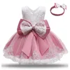 Neugeborenes Baby Mädchen Kleid Partykleider für Mädchen 1 Jahr Geburtstag Prinzessin Kleid Spitze Taufkleid Babykleidung Weiß Taufe L7664560