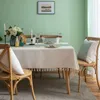 Coton géométrique Jacquard tissu nappe lin rectangulaire décoration de la maison couverture de table avec gland pour banquet fête Nappe LJ201223