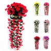 Decorative Flowers & Wreaths 4 Petals Artificial Flower Wisteria Basket Simulation Wall Hanging Wedding Home Decorations Fake Vine