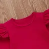 Nuevo stock otoño niños ropa bebé niña camiseta de manga larga + falda de suspensión floral niños de 2 piezas