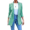 Trajes de mujer Blazers Blazer Chaquetas de traje para mujer Abrigos largos sólidos Oficina Señoras Turn Down Collar Casual Mujer prendas de vestir exteriores