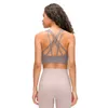 Yoga Sports Bra Running Tanks Gym Clothes Women Underwears Training Fitness Shockproof Gathering Upper Bracket Lower Hem Widened Camis