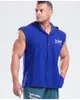 Herren-Muskel-Kapuzenpullover, ärmellos, Bodybuilding, Workout, Fitnessstudio, Baumwolle, Fitness, ärmellos