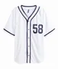 433352 Blank Custom Baseball Jersey Men Kvinnor Storlek S-3XL Vit Knapp Down Pullover