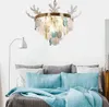 Nordic creative candy color glass slice chandelier living room dining room children's room bedroom American antler Chandelier