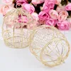 Gouden Bruiloft Gunst Doos Gift Wrap Europese Romantische Smeedijzeren Birdcage Partu Candy Tin Boxes voor Event Gunsten