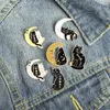 Broches Pin voor Vrouwen Mannen Kids Maan Zwarte Kat Emaille Mode Jurk Jas Shirt Demin Metalen Broche Pins Badges promotie Gift Groothandel