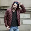 新しい秋の冬のウルトラシンダックダウンメンジャケットプラスサイズxxxlフード付きジャケット