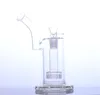 D020-D 9 Inches bubbler glass bong sidecar percolator water smoking pipe handmade two functions