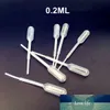 100 pièces/lot 0.2ml jetable en plastique compte-gouttes ensemble transfert gradué Pipettes polyéthylène pour expérience médicale