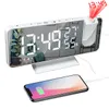 Frame FM-radio LED Digitale Smart Wekker Horloge Tafel Elektronische Desktop Clocks USB Wekklok met 180 ° Projectie Tijd Snooze