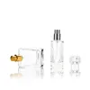 30 ml Transparent Carré Bouteille En Verre Atomiseur De Parfum Vaporisateur Rechargeable Vide Bouteille De Parfum portable voyage en aluminium vaporisateur bouteilles V6