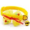 Collier de chien de noeud papillon réglable Perle colorée avec cloche Marcher la boucle de sangle Chiot Chat Chaton Fournitures pour animaux de compagnie LJ201111
