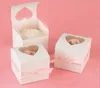 Hartvormige Venster Enkele PVC Cupcake Dozen Nieuwe Stijl Enkele Cupcake Dozen voor Party Candy Gift Box