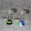 Apanhador de cinzas de bolhas de cachimbo de cachimbo de bolhas de cachimbo de bolhas de 45 graus Cabeça de chuveiro Um dentro de 14 mm de 18 mm de 18 mm de cinzas de vidro transparente para tubo de água Dab Rig Bong